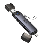 Hoco 3in1 USB/USB-C Card Reader HB56 - Metal Gray